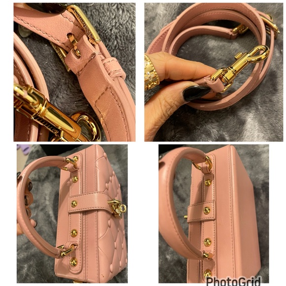 SOLD! Dolce & Gabbana Pink Quilted Leather Box Top Handle Bag - Picture 11 of 11